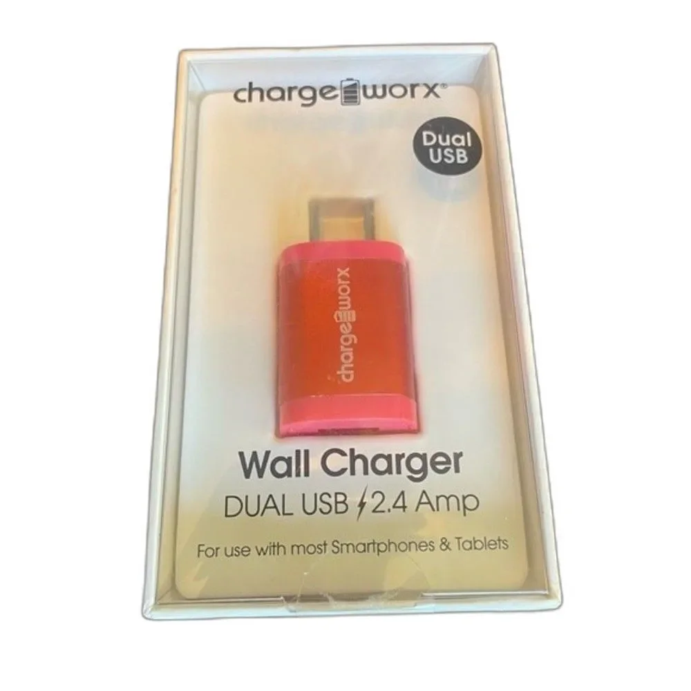 New Wall charger dual USB pink For use of most smartphones and tablets